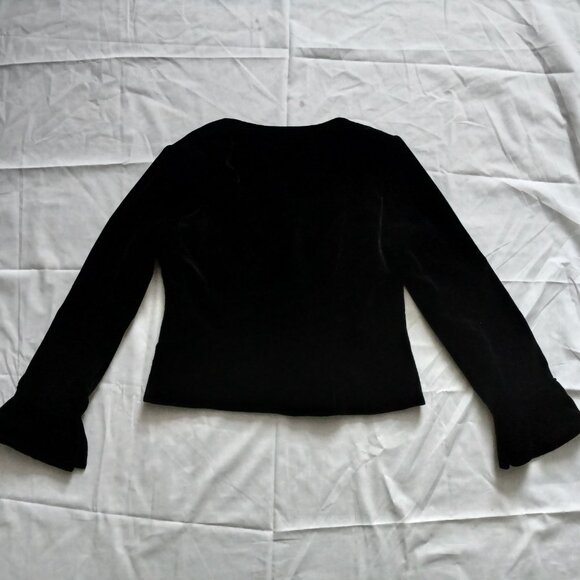Vintage Bloomingdales Black Velour Jacket with Cluster Rhinestone Gold Buttons - Picture 2 of 6